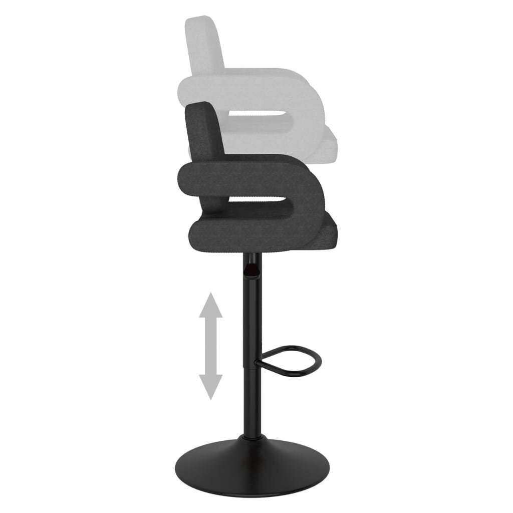 Baro taburetės, 2vnt., tamsiai pilkos spalvos, audinys kaina ir informacija | Virtuvės ir valgomojo kėdės | pigu.lt