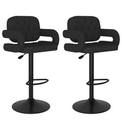 Полосатые барные стулья, черные, 2 шт. цена и информация | Стулья для кухни и столовой | pigu.lt