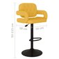 Baro taburetės, 2 vnt., geltona, audinys kaina ir informacija | Virtuvės ir valgomojo kėdės | pigu.lt