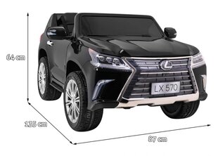 Dvivietis Vaikiškas elektromobilis "Lexus LX570", Juodas - Lakuotas kaina ir informacija | Elektromobiliai vaikams | pigu.lt