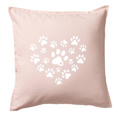 Originali dekoratyvinė pagalvė „Letenėlės meilė“, rožinė 50 x 50 cm kaina ir informacija | Dekoratyvinės pagalvėlės ir užvalkalai | pigu.lt