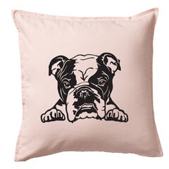 Dekoratyvinė pagalvė „Anglų buldogas“, rožinė 50 x 50 cm kaina ir informacija | Dekoratyvinės pagalvėlės ir užvalkalai | pigu.lt