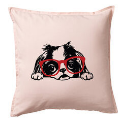 Originali dekoratyvinė pagalvė „Japonų činas su akiniais su akiniais“, rožinė 50 x 50 cm kaina ir informacija | Dekoratyvinės pagalvėlės ir užvalkalai | pigu.lt