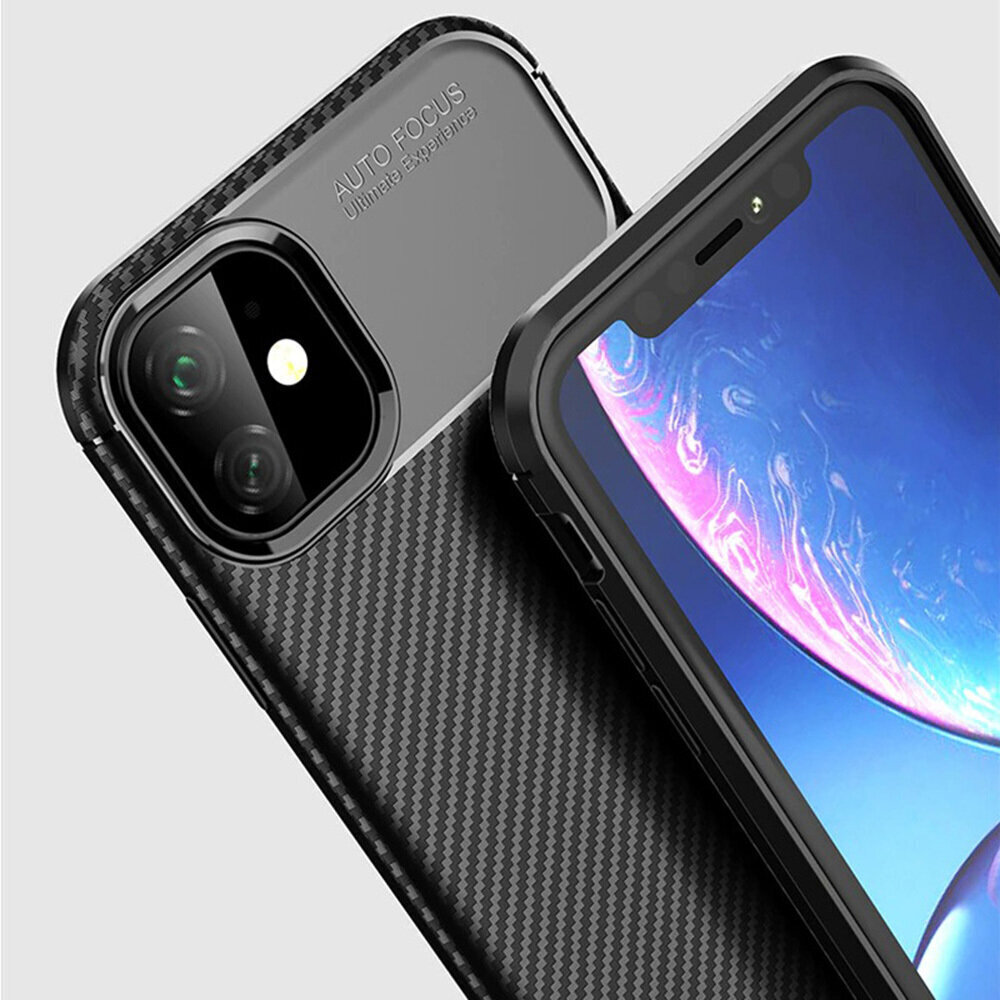 Carbon Elite dėklas telefonui skirtas Xiaomi 11T / 11T Pro, juodas kaina ir informacija | Telefono dėklai | pigu.lt