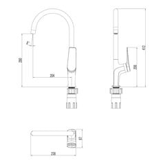 Смеситель для кухни с поворотным изливом LEMARK LM3705GM BRONX цена и информация | Кухонные смесители  | pigu.lt