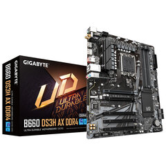 Gigabyte B660 DS3H AX DDR4 - 1.0 - motherboard - ATX - LGA1700 Socket - B660 kaina ir informacija | Pagrindinės plokštės | pigu.lt