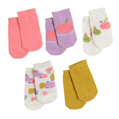 Cool Club kojinės mergaitėms, 5 poros, CHG2400493-00, rožinė/violetinė/pilka/balta/geltona kaina ir informacija | Kojinės, pėdkelnės kūdikiams | pigu.lt