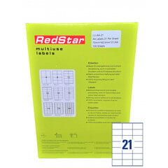 Lipnus Popierius RedStar A4, 21 etiketė, 100 lapų цена и информация | Тетради и бумажные товары | pigu.lt