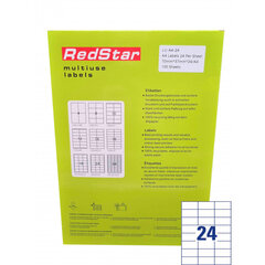 Lipnus Popierius RedStar A4, 24 etiketė, 100 lapų kaina ir informacija | Sąsiuviniai ir popieriaus prekės | pigu.lt