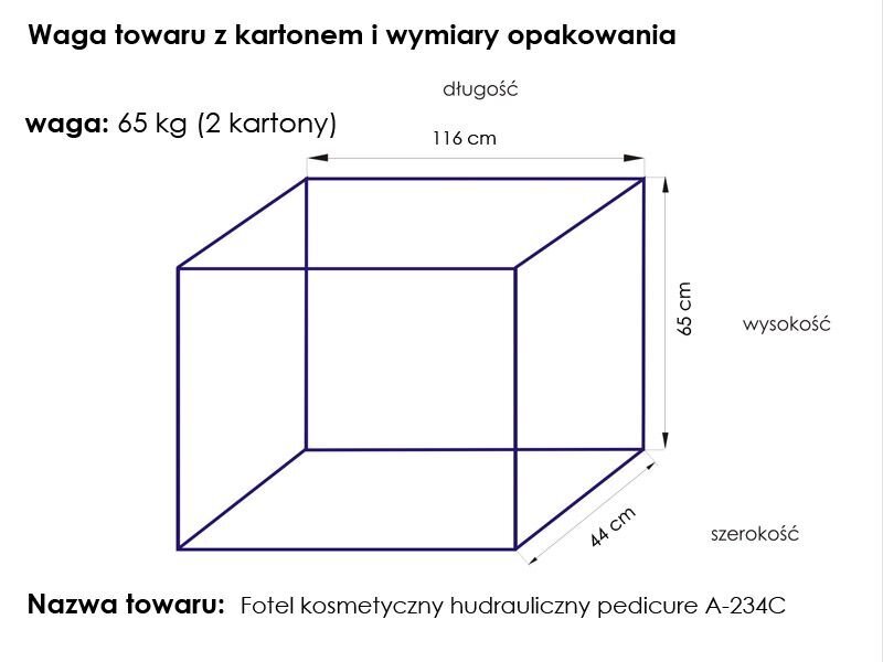 Kosmetologinis fotelis hidrauliniu pagrindu A 234c kaina ir informacija | Baldai grožio salonams | pigu.lt