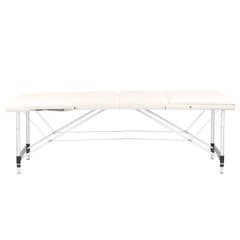 Складной массажный стол алюминиевый Comfort Activ Fizjo 3 сегмента кремовый цена и информация | Мебель для салонов красоты | pigu.lt
