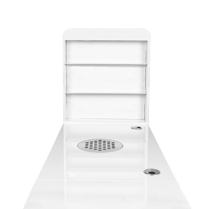 Manikiūro stalas su dulkių ištraukėju ir lentyna, baltas kaina ir informacija | Kosmetiniai staliukai | pigu.lt