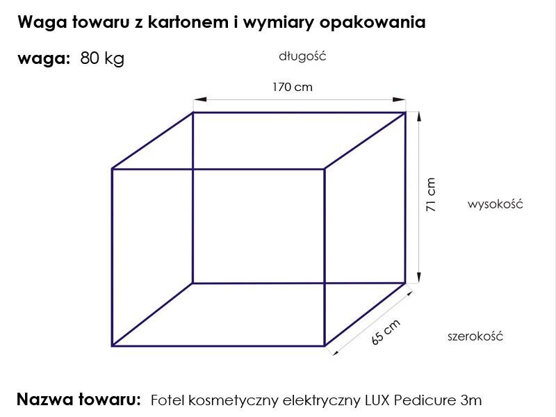 Kosmetologinė kėdė LUX PEDI 3M, balta kaina ir informacija | Baldai grožio salonams | pigu.lt