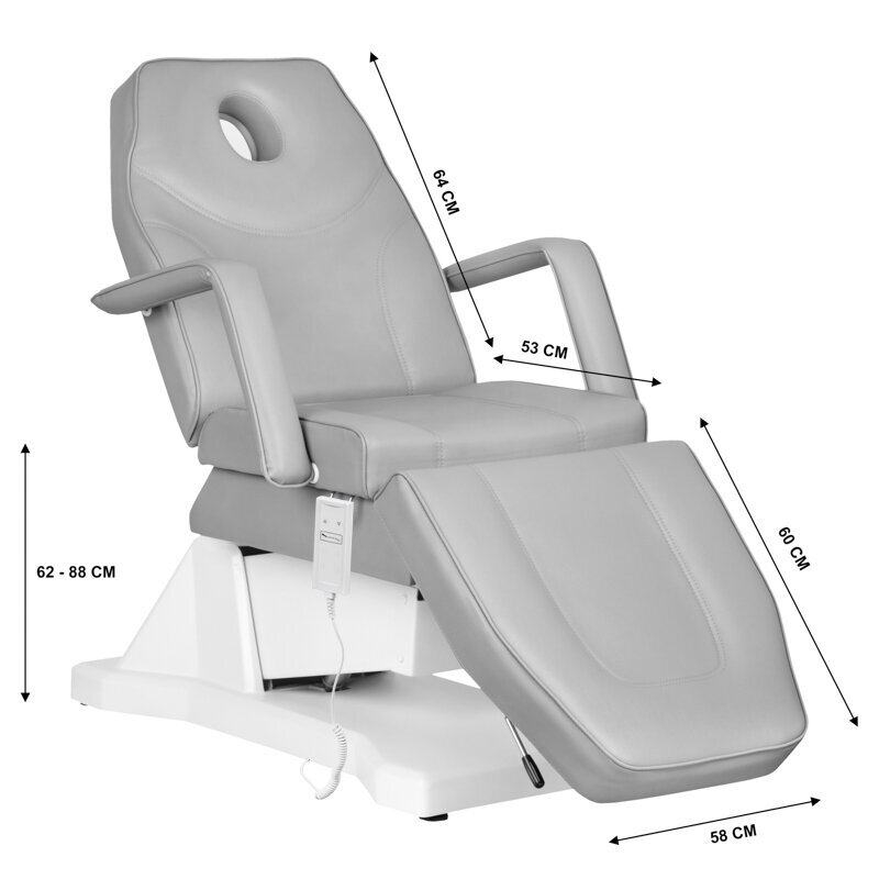 Elektrinė kosmetologinė kėdė Soft 1 Motor, pilka kaina ir informacija | Baldai grožio salonams | pigu.lt