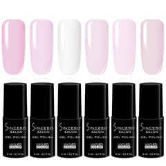 Gelinio nagų lako rinkinys Sincero Salon Sweet Pink, 6 vnt. x 6 ml kaina ir informacija | Nagų lakai, stiprintojai | pigu.lt