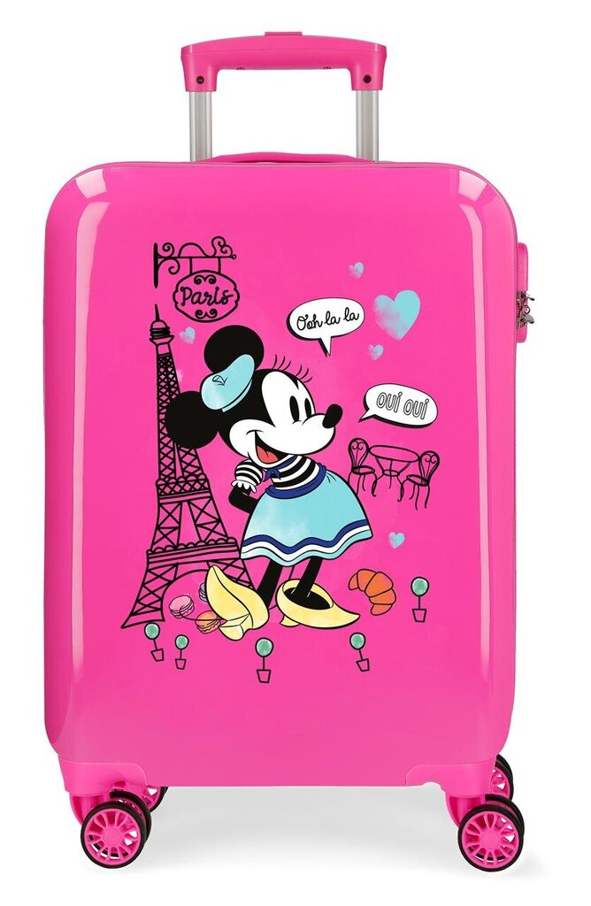 Lagaminas Disney Minnie Paris 55*38*20 cm rožinis kaina ir informacija | Lagaminai, kelioniniai krepšiai | pigu.lt