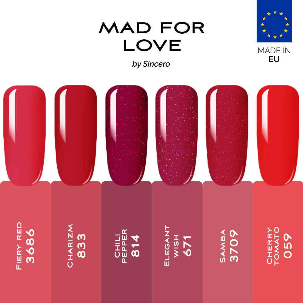 Gelinio nagų lako rinkinys Sincero Salon Mad for Love, 6 vnt. x 6 ml kaina ir informacija | Nagų lakai, stiprintojai | pigu.lt