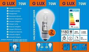 Halogeninė lemputė G.LUX A55 E27, 70W, 10 vnt pakuotė kaina ir informacija | Elektros lemputės | pigu.lt