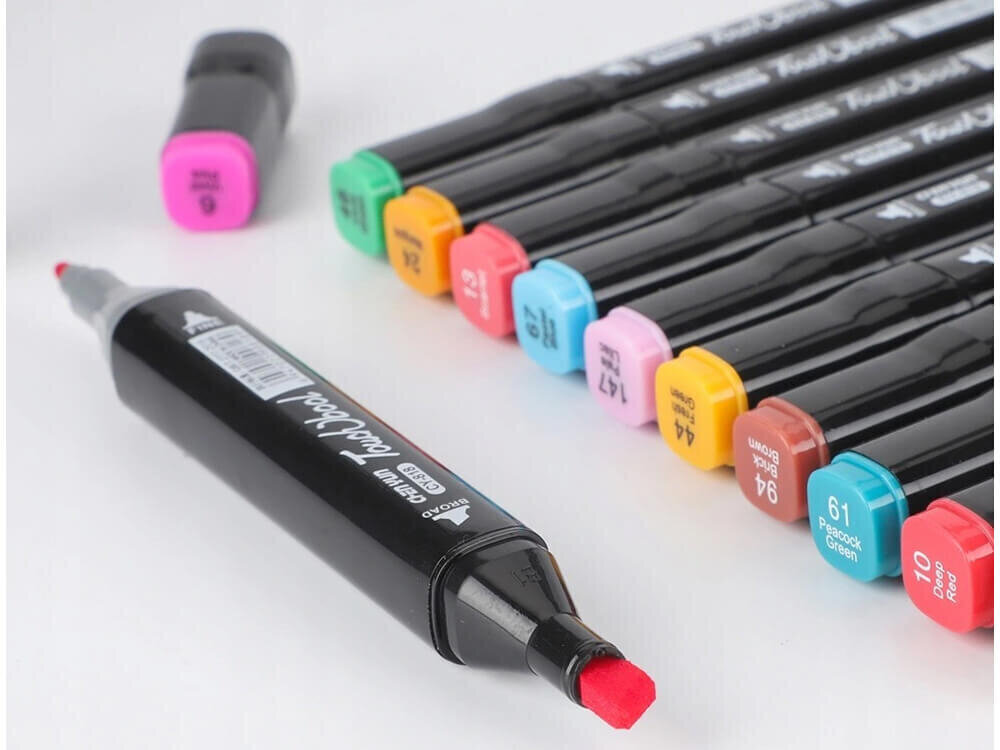 Dvipusiai markeriai-flomasteriai Touch, 168 vnt +Užrašų knygelė kaina ir informacija | Piešimo, tapybos, lipdymo reikmenys | pigu.lt