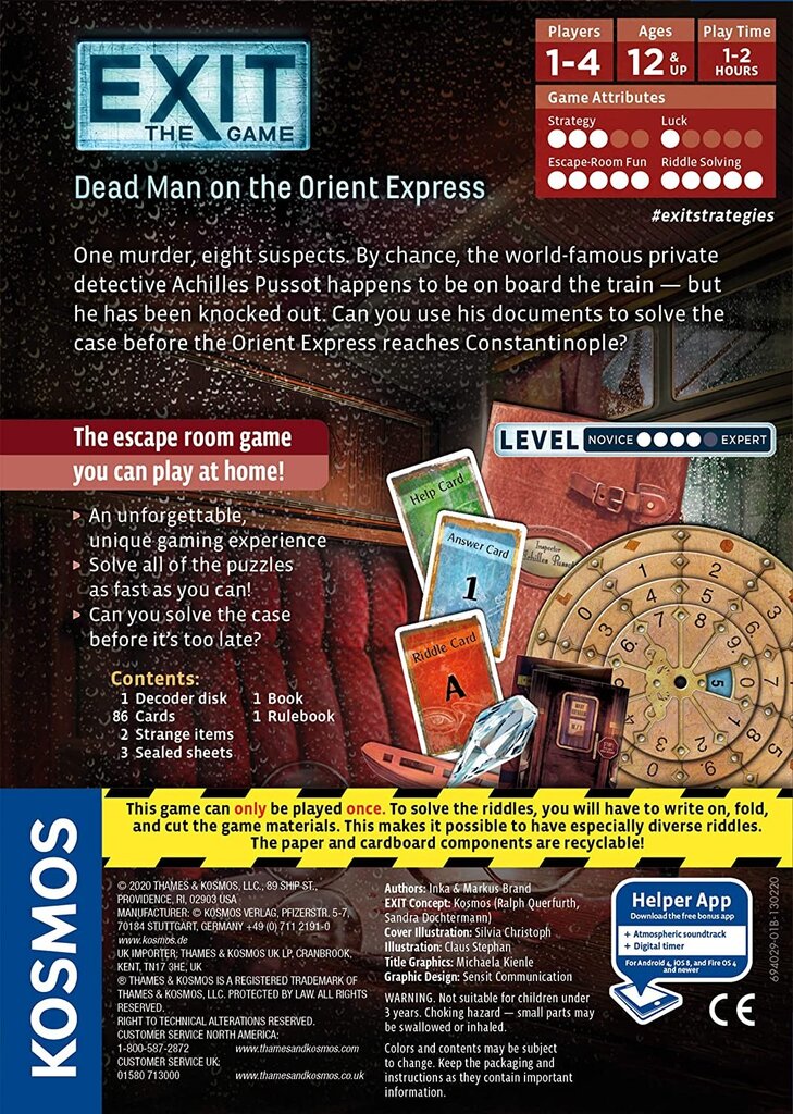 Stalo žaidimas Exit: The Game – Dead Man on the Orient Express, EN цена и информация | Stalo žaidimai, galvosūkiai | pigu.lt