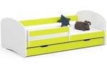 Детская кровать NORE Smile, 180x90 см, белый/зеленый цвет
