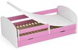 Vaikiška lova NORE Smile, 180x90 cm, balta/rožinė kaina ir informacija | Vaikiškos lovos | pigu.lt