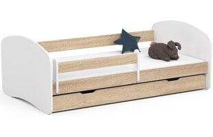 Vaikiška lova NORE Smile, 180x90 cm, balta/ąžuolo spalvos kaina ir informacija | Vaikiškos lovos | pigu.lt