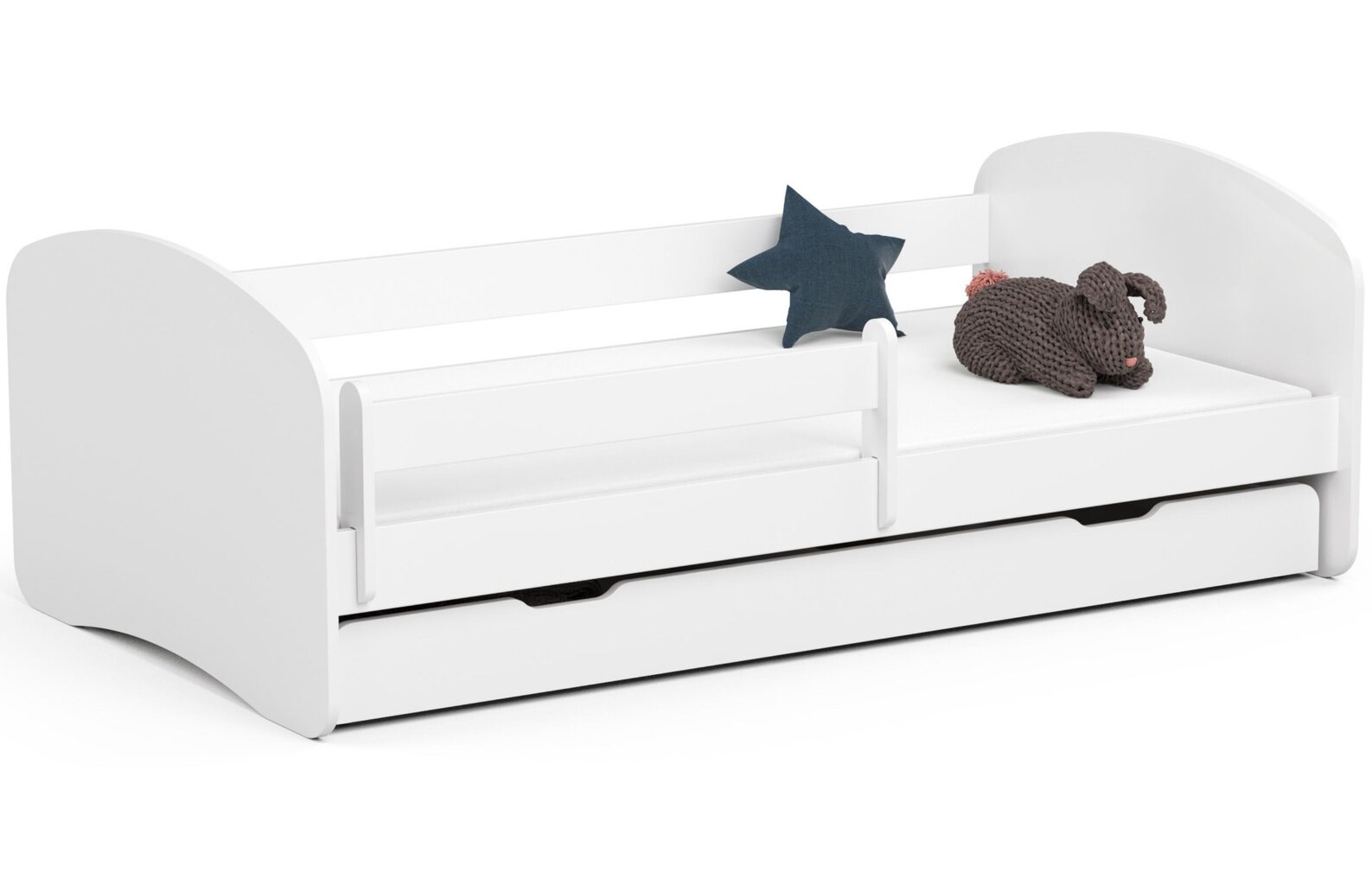 Vaikiška lova NORE Smile, 180x90 cm, balta kaina ir informacija | Vaikiškos lovos | pigu.lt