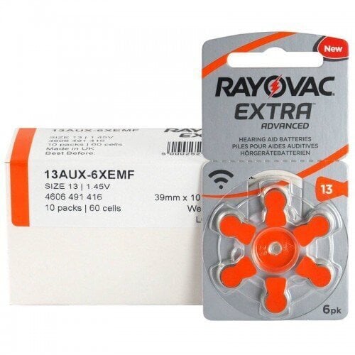 Rayovac Extra Advanced 13 elementai klausos aparatams, 60 vnt kaina ir informacija | Elementai | pigu.lt