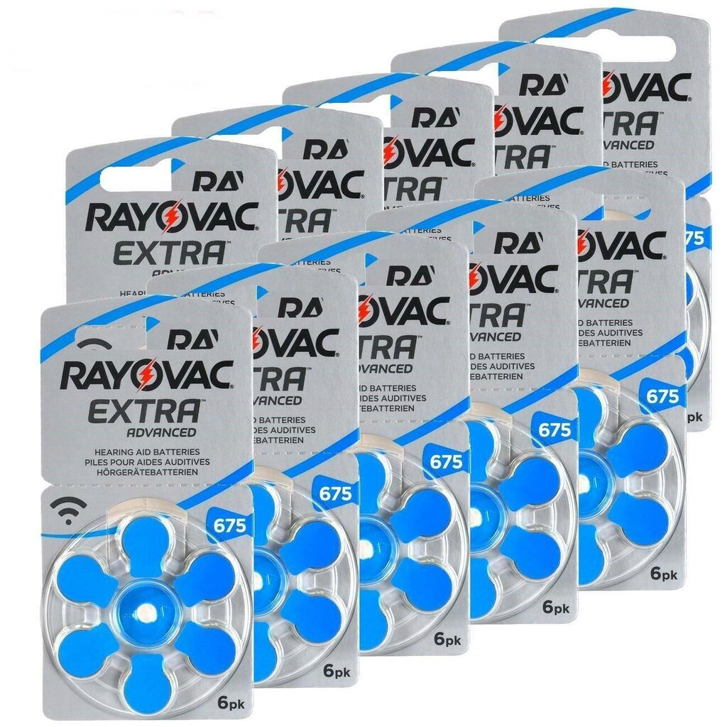 Rayovac Extra Advanced 675 baterijos klausos aparatams, 60 vnt. цена и информация | Elementai | pigu.lt