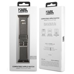 KLAWLOKHK Karl Lagerfeld Karl Head PU Watch Strap for Apple Watch 42/44mm Black цена и информация | Аксессуары для смарт-часов и браслетов | pigu.lt