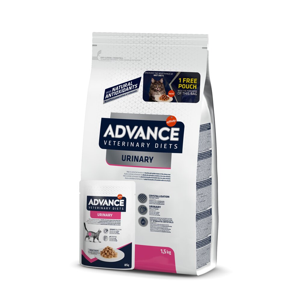 Advance Veterinary Diets Urinary, 1,5 kg kaina ir informacija | Sausas maistas katėms | pigu.lt