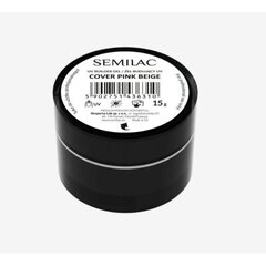 SEMILAC BUILDER GEL COVER PINK BEIGE строительный гель для наращивания ногтей, 15 г. цена и информация | Лаки, укрепители для ногтей | pigu.lt