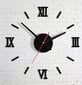 Sieninis laikrodis su romėniškais skaitmenimis juodas цена и информация | Laikrodžiai | pigu.lt