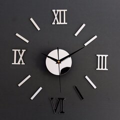 Настенные часы с серебряными римскими цифрами цена и информация | Часы | pigu.lt