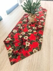 Stalo lentyna su kalėdinėmis gėlėmis kaina ir informacija | Staltiesės, servetėlės | pigu.lt