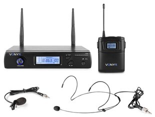 VONYX WM61B bevielis mikrofonas UHF 16-kanalų su 1 siųstuvu kaina ir informacija | Mikrofonai | pigu.lt