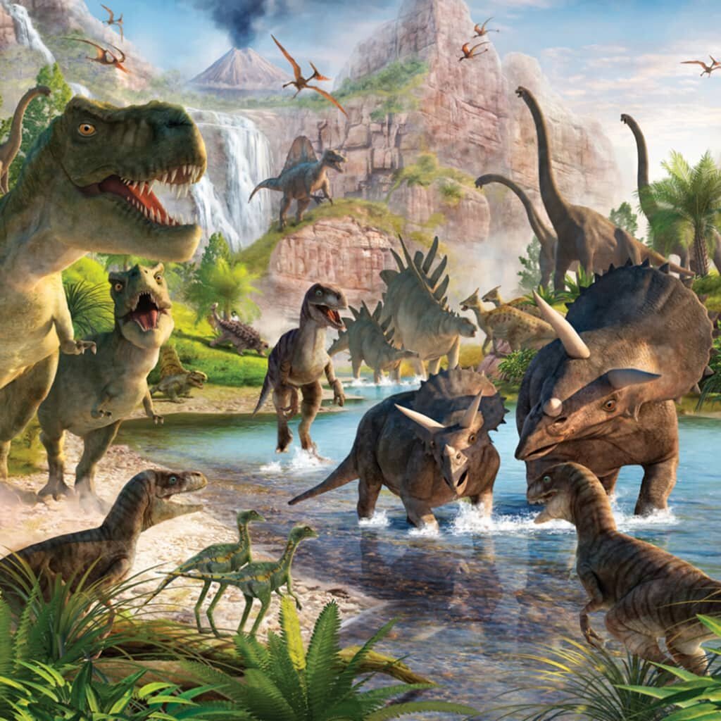 Dinozaurų žemė tapetai 243,84 x 304,80 kaina ir informacija | Vaikiški fototapetai | pigu.lt