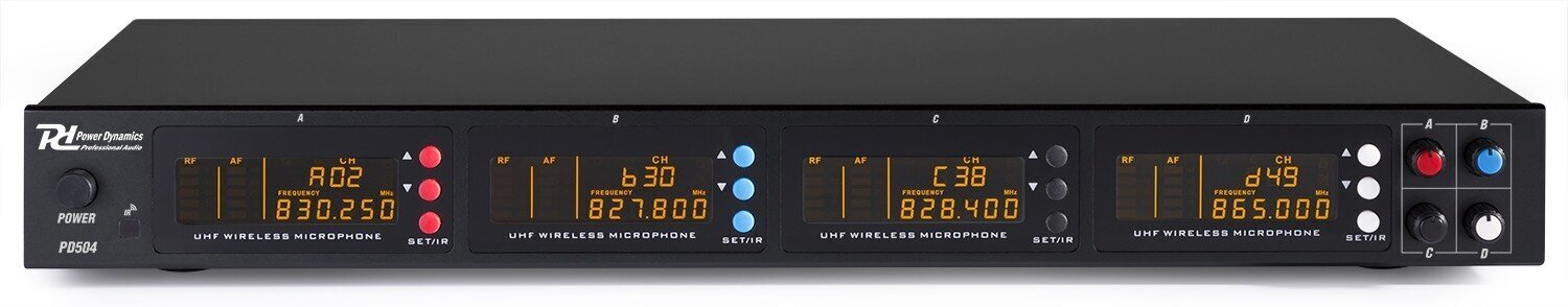 PD504B 4X 50-kanalų UHF mikrofonų komplektas su 4 bodypack mikrofonais kaina ir informacija | Mikrofonai | pigu.lt
