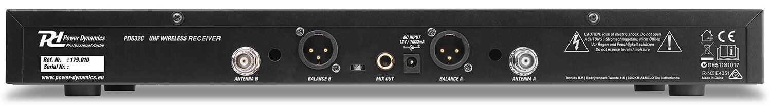 Power Dynamics PD632H 2x 20-kanalų UHF bevielių mikrofonų sistema su 2 rankiniais mikrofonais kaina ir informacija | Mikrofonai | pigu.lt