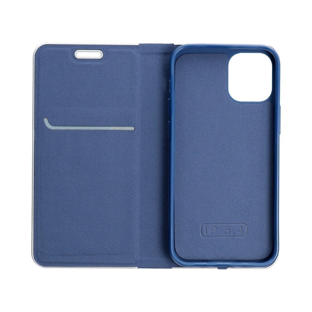 Dėklas telefonui Luna Book Carbon skirtas Samsung Galaxy A12, mėlyna kaina ir informacija | Telefono dėklai | pigu.lt