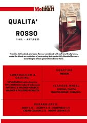 Molinari Qualita Rosso kavos pupelės, 1 kg kaina ir informacija | Kava, kakava | pigu.lt