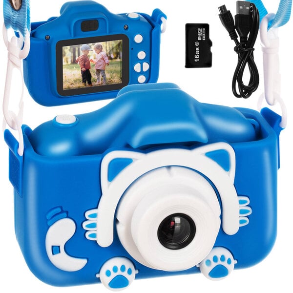 Skaitmeninis fotoaparatas Vaikiškas mėlynas skaitmeninis fotoaparatas kaina  | pigu.lt