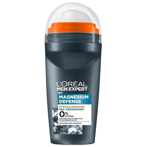 Rutulinis dezodorantas-antiperspirantas L'oreal Paris Men Expert Magnesium Defence, 50 ml kaina ir informacija | Dezodorantai | pigu.lt