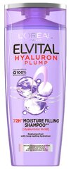 Увлажняющий шампунь для волос Elvital Hyaluron Plump 72 ч, 250 мл цена и информация | Шампуни | pigu.lt