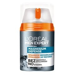 24 val. drėkinantis veido kremas L'Oreal Paris Men Expert Magnesium Defence, 50 ml kaina ir informacija | Veido kremai | pigu.lt