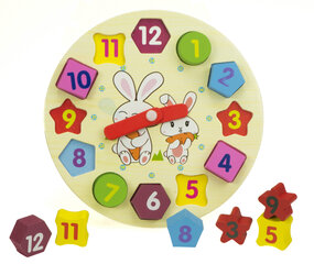 Medinis rūšiavimo laikrodis su kaladėlėmis kaina ir informacija | Lavinamieji žaislai | pigu.lt