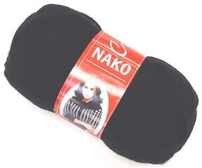Нитки для вязания NAKO Nakolen, цвет черный 217 цена и информация | Принадлежности для вязания | pigu.lt