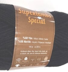 Mezgimo siūlai NAKO Superlambs Special, spalva juoda 217UO kaina ir informacija | Mezgimui | pigu.lt