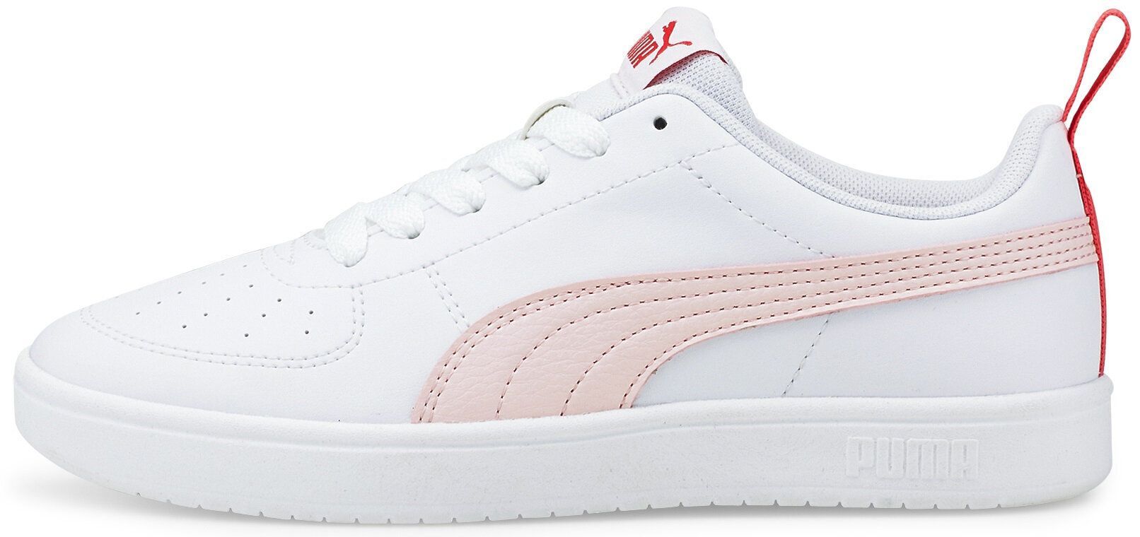 Sportiniai bateliai vaikams Puma Rickie Jr Lotus White Pink 384311 06, balti kaina ir informacija | Sportiniai batai vaikams | pigu.lt